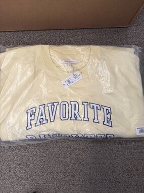 Favorite Daughter Pale Yellow 'FAVORITE' Crewneck Sweatshirt